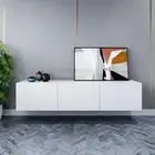 Floating Entertainment Unit High Gloss Modern TV Cabinet w/ Compartment Storage