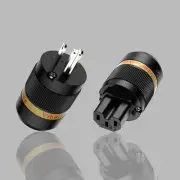 Pair Viborg Pure Copper OFC Rhodium Plated HiFi DIY US Power Plug IEC Connector