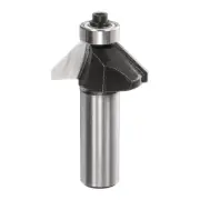 45 Degree Chamfer Router Bit 1/2" Shank Radius 1/2" Cutting Edge Carbide, Black