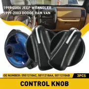3pc For 1999-2006 Jeep Wrangler Control Knobs of Heater A/C Temperature HVAC Fan (for: Jeep)