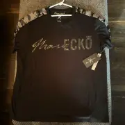 NWT Marc Ecko Cut Sew Men's 2XL Black Camo Short Sleeve Tee T Shirt Crew Neck