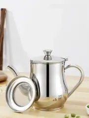 TEAPOT 13 oz STAINLESS STEEL OIL POT WITH STRAINER NEW IN BOX