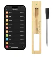 Wireless Meat Thermometer Bluetooth w/500ft Range Grill/Oven/BBQ iOS&Android App
