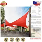 11' Red Triangle Shade Sail - 200GSM HDPE with 95% UV Blockage for Durability