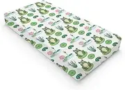 Cartoon Frogs Flower Leaves Pond Changing Pad Covers Water Lilies Lake Diaper Change Table Pad Sheets for Baby Girl Boy Animal Soft Breathable Stretch Baby Changing Table Pad Mats Covers 32''x16''