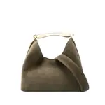 [Elleme] Elleme Boomerang Curved-handle Suede Tote Bag ONE SIZE GREEN
