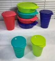Tupperware Impression Micro .BowlSet & 16oz Dripless Straw Tumblers. 8 pc set.
