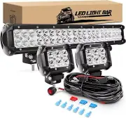 20" Barra de luces LED todoterreno 126 W con 4" módulos LED para Autos Coche