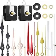YUPVM 2Pcs Non-Ticking Quartz DIY Wall Clock Movement Mechanism Kit with 5 Different of Repair Parts Replacement