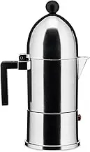 Alessi A9095/3 B La Cupola - Design Espresso Coffee Maker, Aluminum and Thermoplastic Resin, 3 Cups, Black Handle