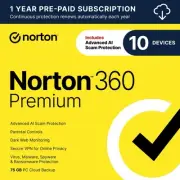 Norton 360 Premium 2025, Antivirus software for 10 Devices with Auto Renewal VPN