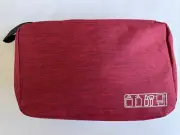 Toiletry Bag Multiple Compartments 3-Sections 8.5"x5.5"x3.5" Red NEW