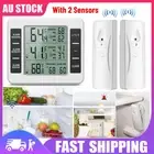 2 Sensors Wireless Digital Thermometer Freezer Alarm Fridge Indoor Outdoor Gauge