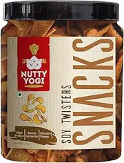 Nutty Yogi Soya Twisters Chips I Soya Sticks I Guilt-free I Crunchy Cracker, 100% Vegan I No Maida, No Sugar I Healthy Snack I Diet Chips in Fresh 100 gm (Pack of 2)