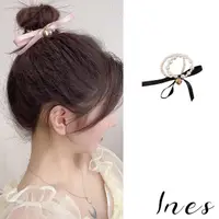 在飛比找momo購物網優惠-【INES】珍珠髮圈 緞帶髮圈 蝴蝶結髮圈/韓國設計法式復古