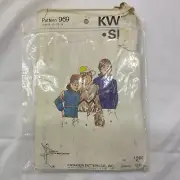 UNUSED 969 VINTAGE SEWING PATTERN KWIK SEW BOYS WIND BEAKER OPENED