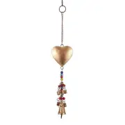 Heart String Brass Bell with Glass Beads