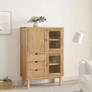 wooden highboard storage cabinet versatile tall 85x43x125 cm pine 1306