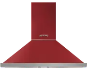 Smeg Portofino 90cm Canopy Rangehood Red