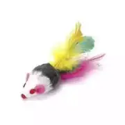 Go Cat Feather Tailed Mouse Cat Toy with Rattle count of 5