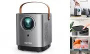 [Unique Handle Design] 2025 Upgrade Mini Projector with 5G WiFi and Bluetooth,