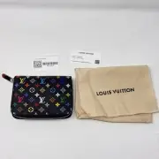 NEW LOUIS VUITTON TAKASHI MURAKAMI MULTICOLOR NOIR BLACK ZIPPY COIN WALLET POUCH