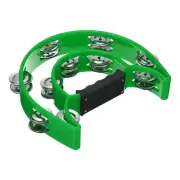 Tambourine, Hand Bell Wrist Bells Percussion Instruments with 10 Bells, Green