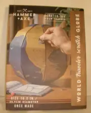 Hammer & Axe Globe World Traveler Scratch Off 3D Globe/Map Gold Foil NEW NIB