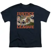 Justice League New Dawn Group Kids Youth T Shirt Licensed DC Comics Tee Navy