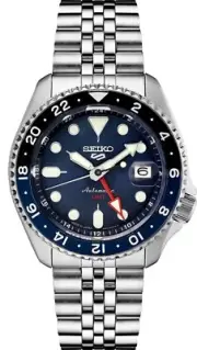 Seiko 5 Sports GMT Series Automatic Blue Dial Stainless Steel Men’s Watch SSK003