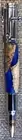 Bolt Action Ink Pen Stabilized Wild Cherry Burl Blue Resin Parker Refill