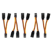 5 Pcs JR/Futaba Style Servo 1 To 2 Y Harness Leads Splitter Cable Male To Female Extension Lead Wire for RC Models 7Cm BrownRedOrange