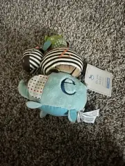 SKIP HOP Pottery Barn Kids Plush Rattle Animals Owl Zebra Elephant Stacking Toy