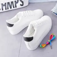 在飛比找Yahoo!奇摩拍賣優惠-新款內增高小白鞋女百搭韓版學生基礎厚底休閒白鞋板鞋子