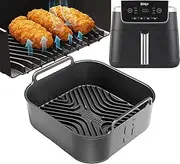 iStock Ninja AF140UK 4.7L Premium Silicone Liner | 1-Pack | 2.5mm Liner Thickness & 15mm Tall Silicone Ridges | 4.7L Air Fryer Liner Square | Ninja AF140UK PRO Air Fryer Accessories