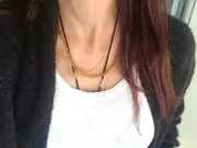 Bohemian Vintage Amber Glass Beaded Necklace