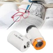 60X Mini Microscope Pocket Loupe Magnifying Glass With UV LED Light For Dete L2S