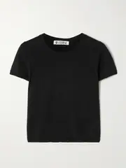 [ÉTERNE] ÉTERNE - Van Cropped Cashmere T-shirt - Black - M/L M/L Black