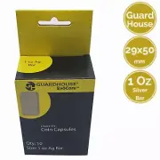 GuardHouse Box of 10 29 mm x 50 mm Coin Capsule Holder For Troy Oz Silver Bar