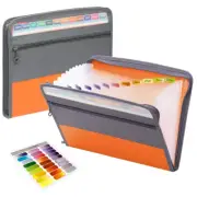 Accordion File Organizer with Safe Zipper, 13 Pocket Expanding File Folder with