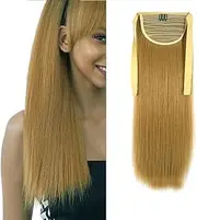 iLUU Ponytail Hair Extensions Straight Synthetic Ponytail Tie Clip in Hairpiece Ponytail Hair Extensions 24" 90g Honey Blonde Hair for Girls Women #26