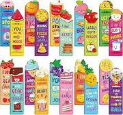 120 Pcs Scratch and Sniff Scented Bookmarks for Kids Assorted Fruit Food Theme Smelly Bookmarks for Students, Teens, Food Lovers, 20 Styles