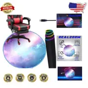 Galaxy Themed 47" Gaming Chair Mat with RGB Lights - Noise Cancelling & Durable
