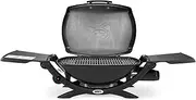 Weber Q2000 Gas Grill Barbeque | Table Top BBQ Grill & Char Griller with Foldable Side Tables | Cast Aluminium Lid Cover & Body | Portable Premium Mini Gas BBQ | Home or Travel - Black (53010074)