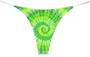[NE Beauty] Green Yellow Tie Dye Swirl Thong For Women (Pack of 1)