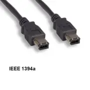 KNTK 15' Firewire 400 6Pin to 6 Pin Cable IEEE-1394a DV Camcorder HDD Data Black