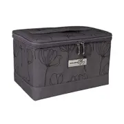 Collapsible Sewing Kit Organizer Box Grey floral - Supplies Storage Basket fo...