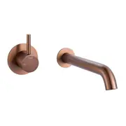 VITO BERTONI WISH2 Wall Basin Bath Mixer Set - 220mm - Matte Copper