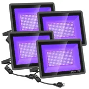 4 Pack 240W LED Black Light,Black Flood Light Outdoor with Plug and Switch,