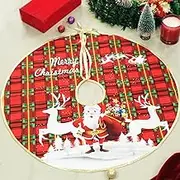 TIED RIBBONS Christmas Tree Skirt 28 Inch, Red | Reindeer Christmas Tree Decorations for Home Decor, Kichen Decor | Christmas Decorations for Tree, Holiday Decor